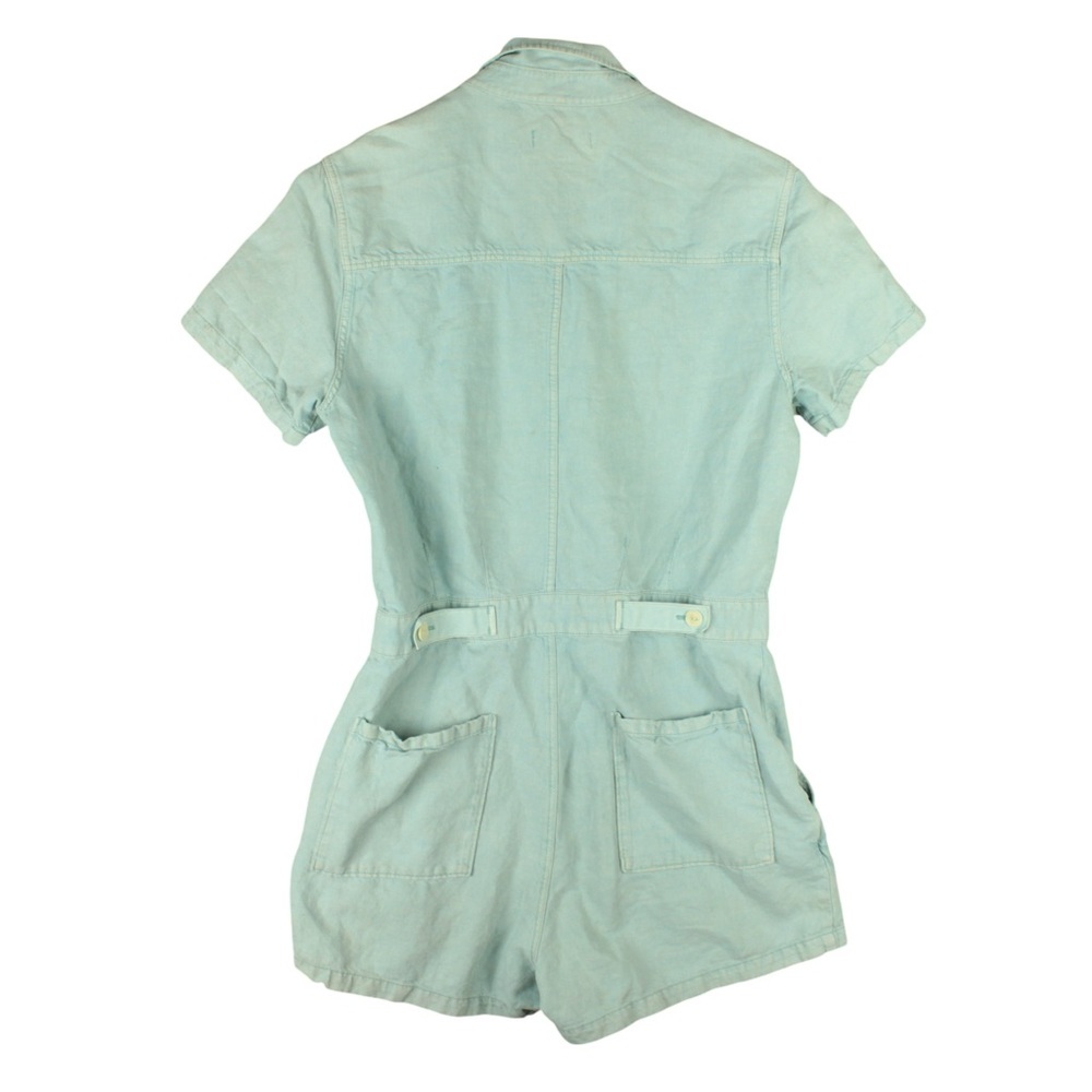 Outerknown Women Size XS Blue Denim Jumpsuit overalls Button shortalls - Picture 12 of 15